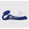 Синий безремневой страпон Multi Orgasm Bendable Strap-On size XL с клиторальной стимуляцией