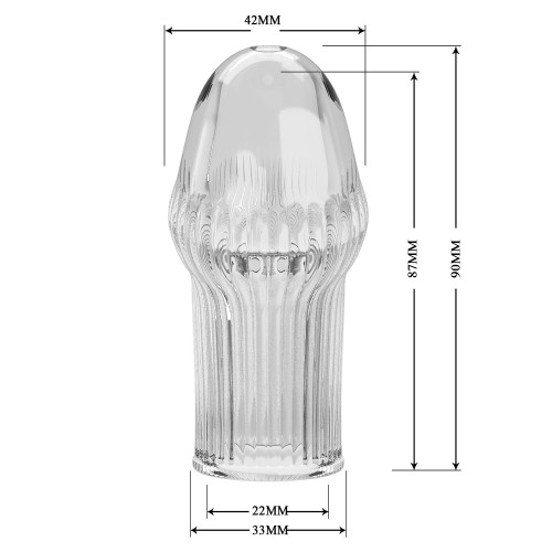 Прозрачная насадка на пенис Huel - 9 см.