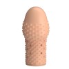Телесная текстурированная насадка на пенис Becks - 8 см.