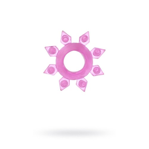 Розовое гелевое эрекционное кольцо-звезда