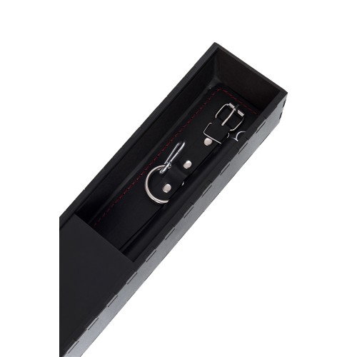 Черная распорка для ног с кожаными манжетами