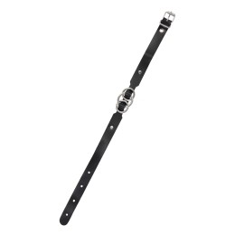 Черный кожаный ошейник со связанными кольцами