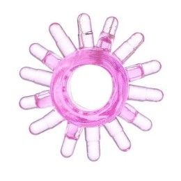 Розовое гелевое эрекционное кольцо с шипиками
