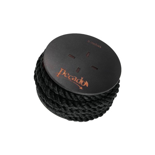 Черная веревка для шибари на катушке - 5 м.