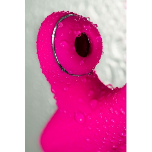 Ярко-розовый вибростимулятор 3-в-1 Tripling - 21 см.