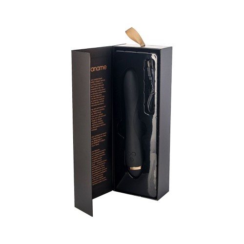 Чёрный вибратор WANAME Storm со стимулирующими рёбрами - 22,5 см.