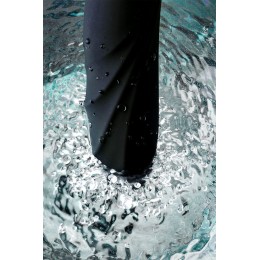 Чёрный вибратор WANAME Storm со стимулирующими рёбрами - 22,5 см.