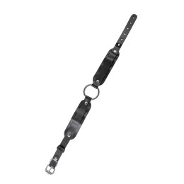 Черный кожаный чокер-ошейник со скруглёнными углами