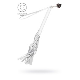 Белая кожаная плеть - 50 см.