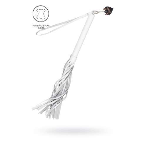 Белая кожаная плеть - 50 см.