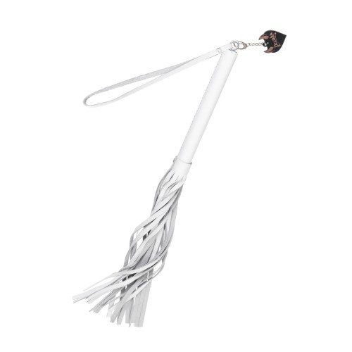 Белая кожаная плеть - 50 см.