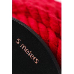 Красная веревка для шибари на катушке - 5 м.