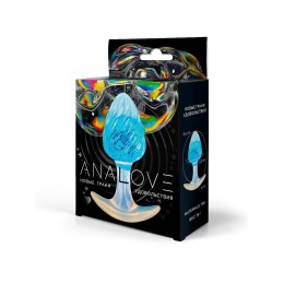 Голубоватая анальная пробка - 9 см.