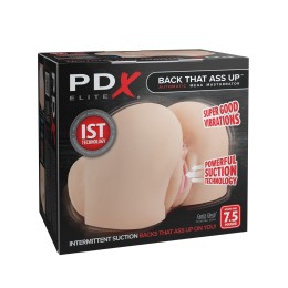 Телесный мастурбатор-полуторс с вибрацией и эффектом всасывания Back That Ass Up