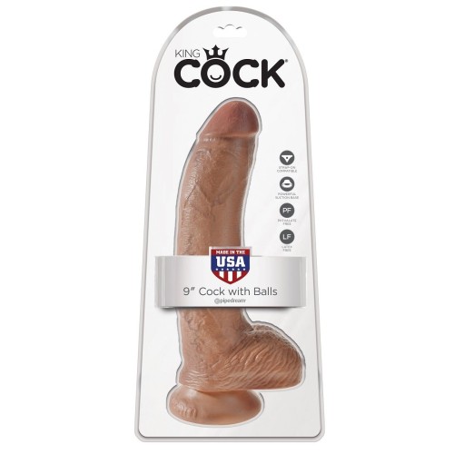 Фаллоимитатор-мулат 9  Cock with Balls - 22,9 см.
