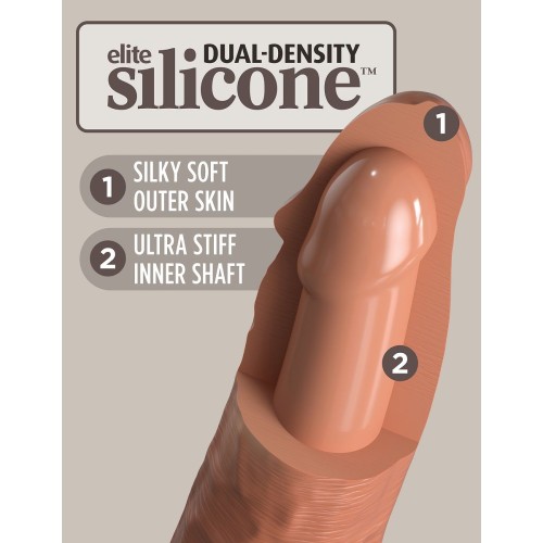Кофейный фаллоимитатор 8  Silicone Dual Density Cock - 22,8 см.