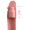 Телесная насадка-удлинитель 2 Inch Silicone X-tension with Strap - 20,3 см.