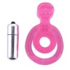 Розовая вибронасадка со стимулятором клитора  Язычок 