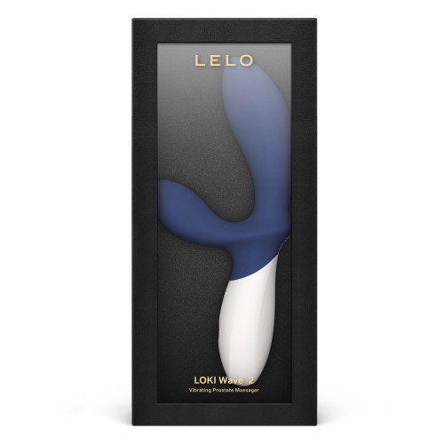 Синий вибромассажер простаты Lelo Loki Wave 2 - 19,6 см.