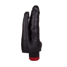 Двойной вибромассажёр чёрного цвета - 17 см.