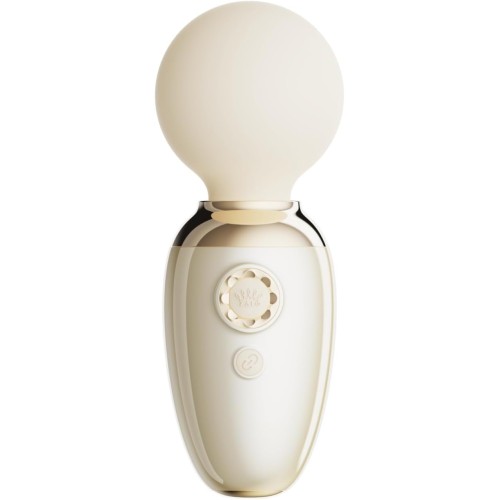 Бежевый мини-вибратор с функцией нагрева Ava