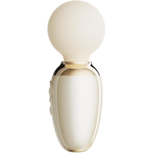 Бежевый мини-вибратор с функцией нагрева Ava