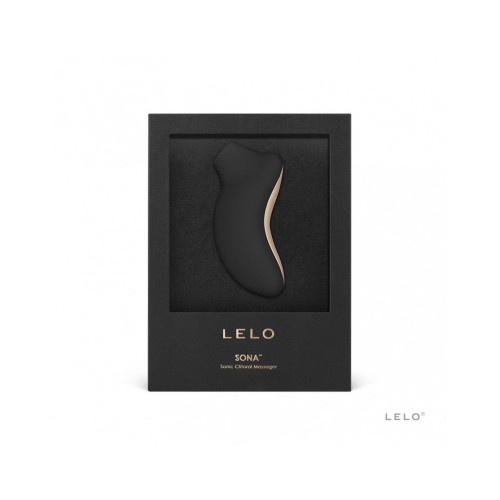 Чёрный клиторальный звуковой массажер Sona