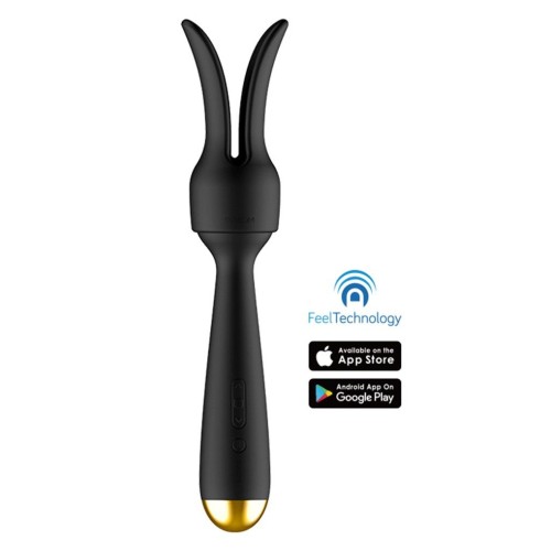 Черный интерактивный нагревающийся вибромассажер Emma Neo