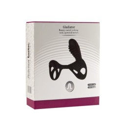 Чёрная насадка на фаллос Gladiator + LRS  с трехкнопочным пультом управления