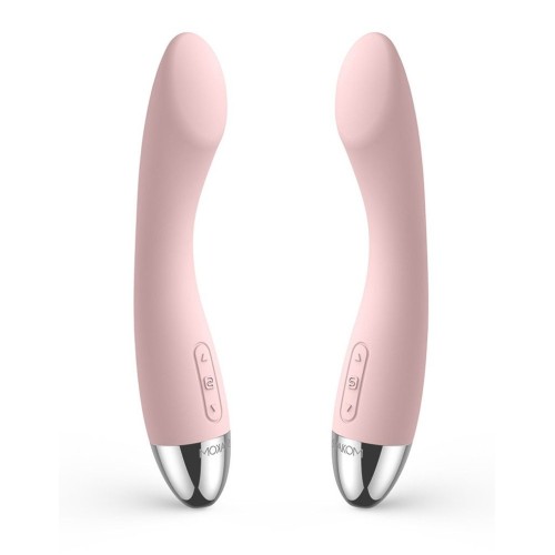 Нежно-розовый изогнутый вибратор Amy - 17 см.