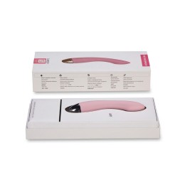 Нежно-розовый изогнутый вибратор Amy - 17 см.