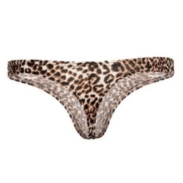 Мужские трусы-тонги с леопардовым принтом