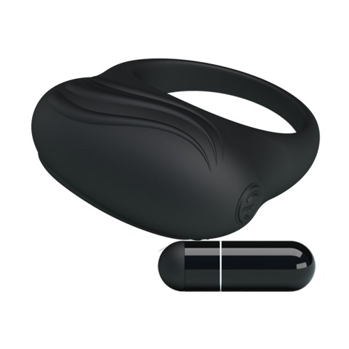 Черное вибрирующее эрекционное кольцо Bertram