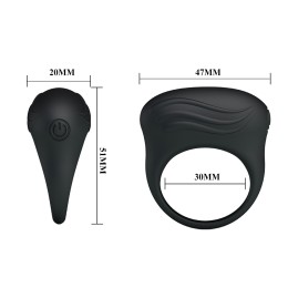 Черное вибрирующее эрекционное кольцо Bertram