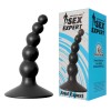 Чёрный фигурный изогнутый анальный стимулятор - 8,5 см.