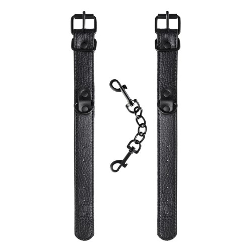 Узкие черные наручники на сцепке