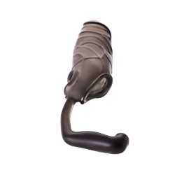 Дымчатая закрытая насадка с подхватом и анальным стимулятором