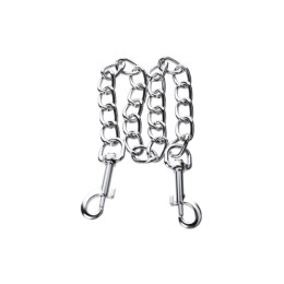 Серебристая соединительная цепочка с двумя карабинами