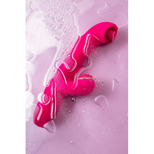 Розовый вибратор-кролик со стимулирующим шариком Rolli - 22 см.
