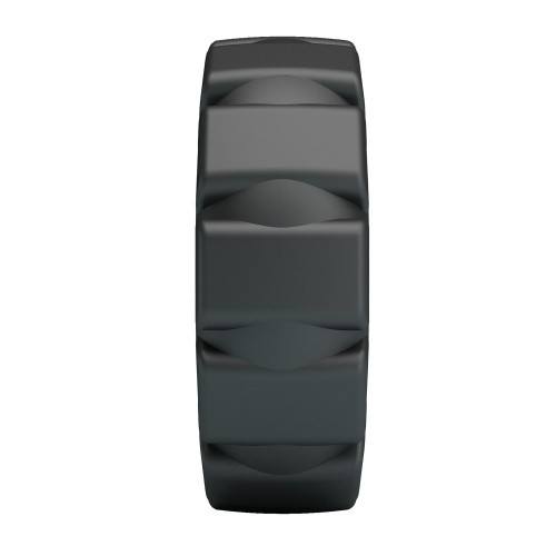 Черное фигурное силиконовое эрекционное кольцо Laiden