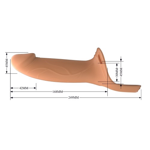 Телесный полый мужской страпон London - 16,8 см.