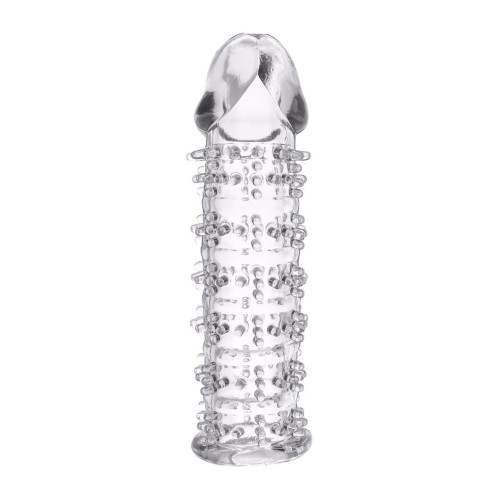 Гелевая прозрачная насадка с шипами - 12 см.