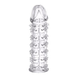 Гелевая прозрачная насадка с шипами - 12 см.