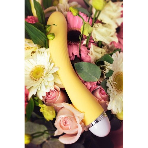 Желтый вибратор Calla - 22 см.