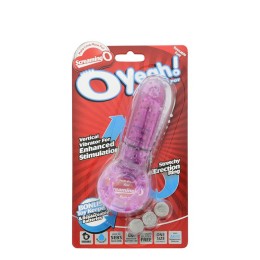 Фиолетовое эрекционное кольцо с вибрацией и пальчиком OYEAH PURPLE