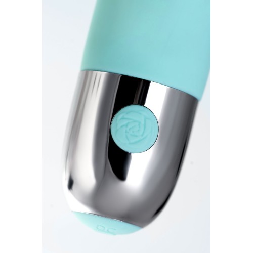 Мятный рельефный вибратор с клиторальной стимуляцией Flax - 17,5 см.