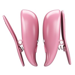 Розовые вибромассажеры для сосков с пультом ДУ Cayley