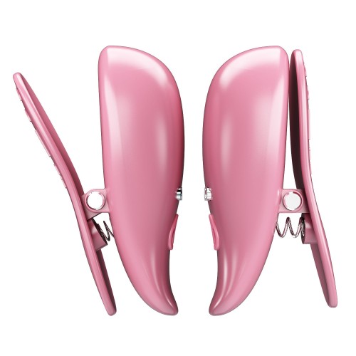 Розовые вибромассажеры для сосков с пультом ДУ Cayley