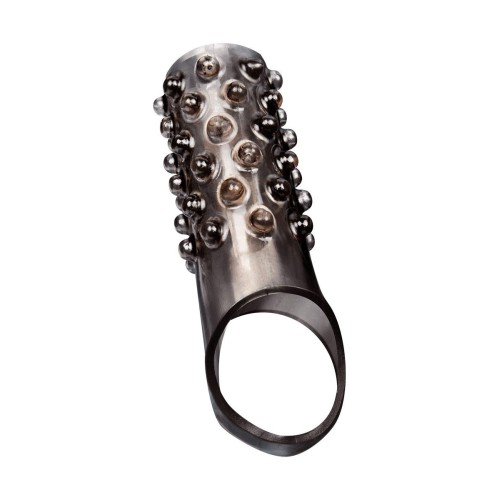 Дымчатая насадка на пенис с выпуклостями - 12 см.