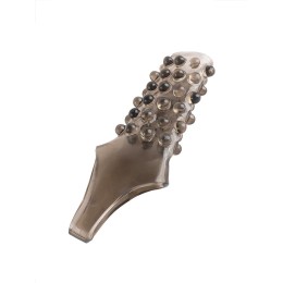 Дымчатая насадка на пенис с выпуклостями - 12 см.